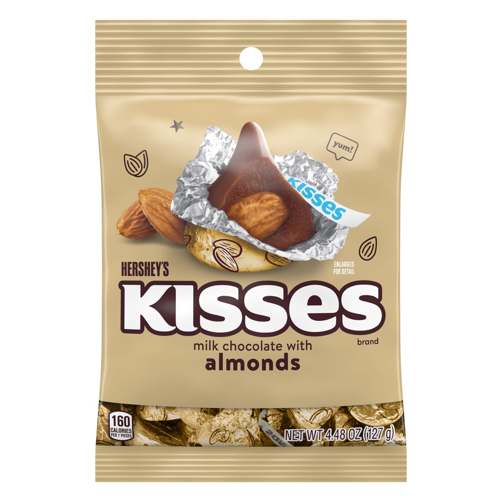 kisses w/almonds 4.48 onzs