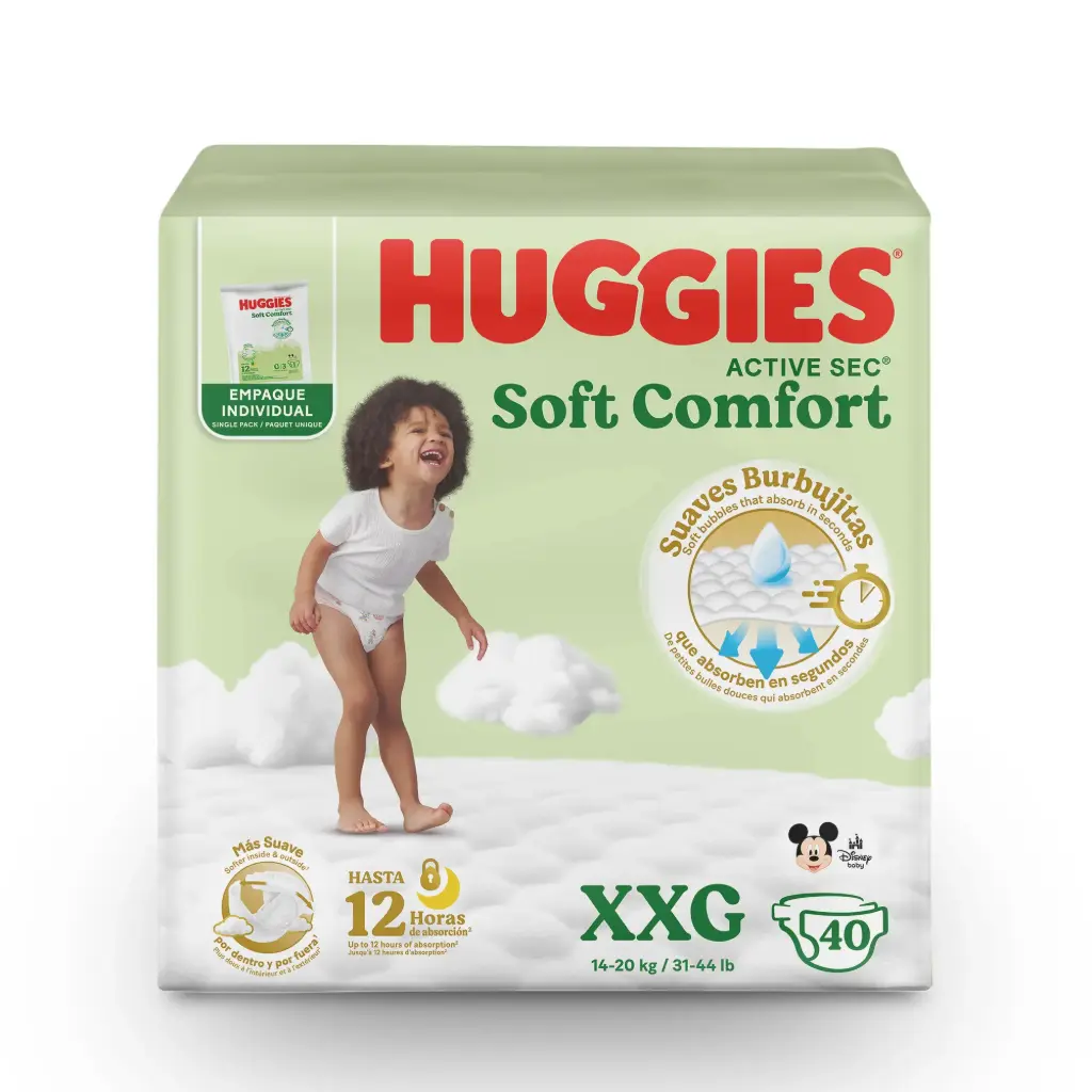 huggies active sec soft comfort paso 5 paq. 40