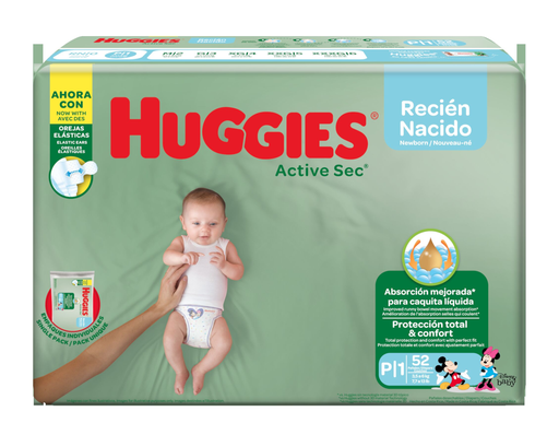 [10641101] Huggies Active Sec Mega Singlepack Paso 1 Paq. 50