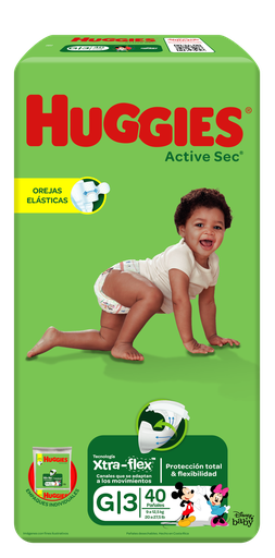 [10641974] Huggies Active Sec Mega Singlepack Paso 3 Paq. 40