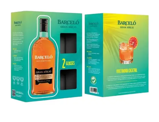 [10775072] Ron barceló Añejo +2 Vasos